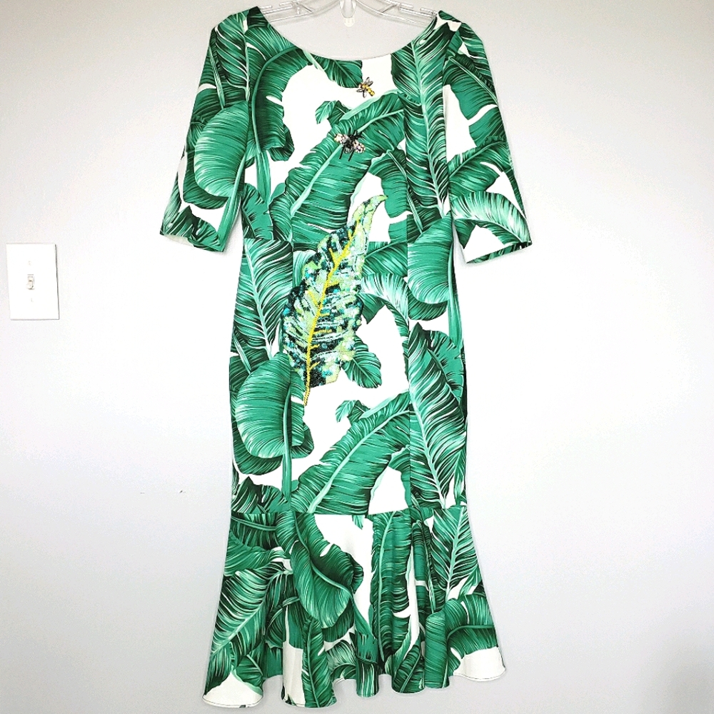 Palm Print Dress